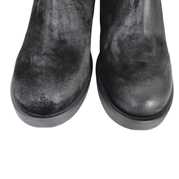 Made In Italy Suede Chelsea Booties Ankle Boots Women Black Size 10 - Picture 4 of 16